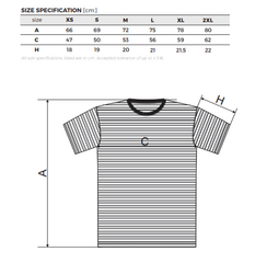 Pruhované triko - UNISEX - Rozměry